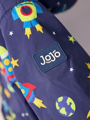 أزرق سماوي - JoJo Maman Bébé Reversible Fleece Lined Jacket - صورة 8 من 8