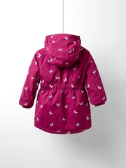 JoJo Maman Bébé Light Purple Floral Borg Lined Puffer Coat - Image 2 of 5
