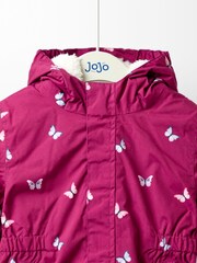 JoJo Maman Bébé Light Purple Floral Borg Lined Puffer Coat - Image 3 of 5