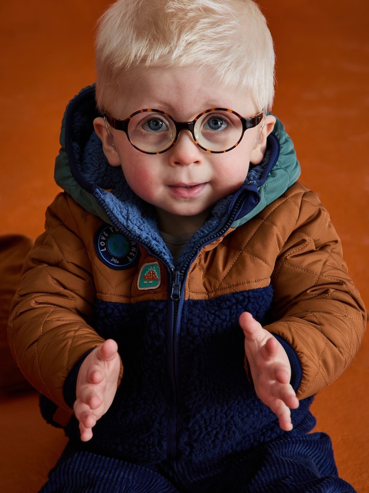 أزرق فاتح - JoJo Maman Bébé Reversible Fleece Lined Jacket - صورة 2 من 5