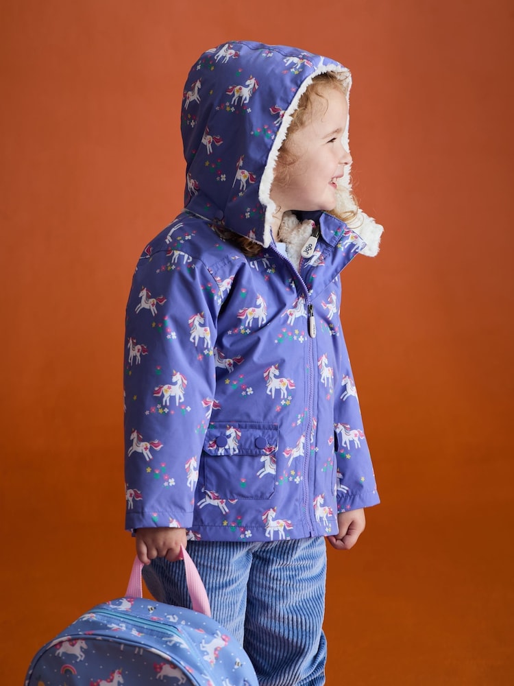 JoJo Maman Bébé Purple 4-In-1 Waterproof Polar Fleece Jacket - Image 1 of 5 JoJo Maman Bébé Purple 4-In-1 Waterproof Polar Fleece Jacket - Image 1 of 5