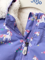 JoJo Maman Bébé Purple 4-In-1 Waterproof Polar Fleece Jacket - Image 12 of 13
