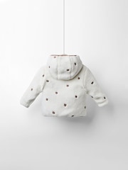 لون كريم فاتح - JoJo Maman Bébé Reversible Fleece Lined Jacket - صورة 4 من 8
