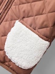 لون كريم فاتح - JoJo Maman Bébé Reversible Fleece Lined Jacket - صورة 7 من 8