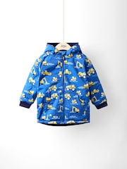 أزرق داكن - JoJo Maman Bébé Reversible Fleece Lined Jacket - صورة 1 من 8