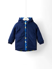 أزرق داكن - JoJo Maman Bébé Reversible Fleece Lined Jacket - صورة 2 من 8