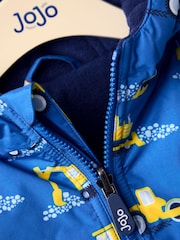 أزرق داكن - JoJo Maman Bébé Reversible Fleece Lined Jacket - صورة 6 من 8