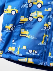 أزرق داكن - JoJo Maman Bébé Reversible Fleece Lined Jacket - صورة 7 من 8