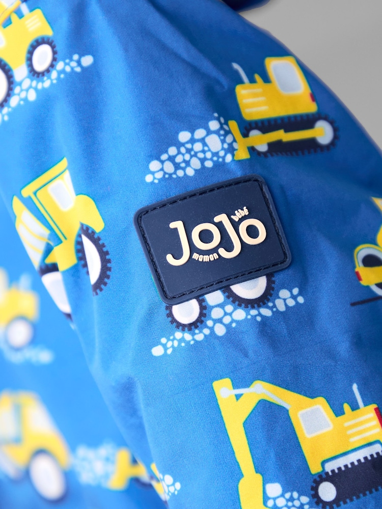 أزرق داكن - JoJo Maman Bébé Reversible Fleece Lined Jacket - صورة 8 من 8