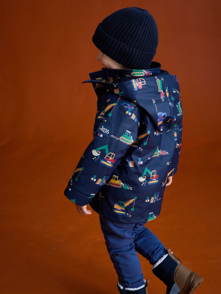 JoJo Maman Bébé Navy Transport 3-In-1 Waterproof Jacket - Image 2 of 12