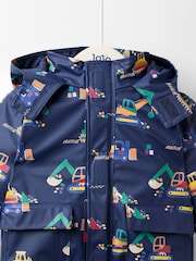 JoJo Maman Bébé Navy Transport 3-In-1 Waterproof Jacket - Image 8 of 12