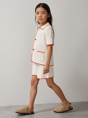 Off White/Orange - Reiss Bethany McLaren F1 Team Häkelshorts - Bild 2 von 5