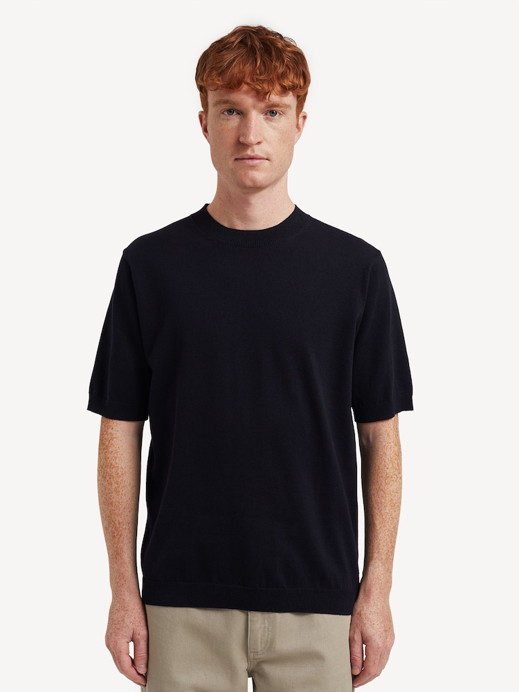 Norse Projects Blue Rhys Knit T-Shirt - Image 1 of 2 Norse Projects Blue Rhys Knit T-Shirt - Image 1 of 2