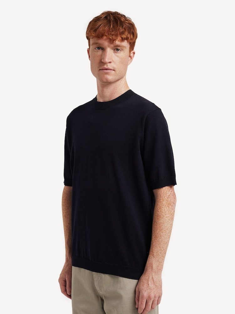 Norse Projects Blue Rhys Knit T-Shirt - Image 2 of 2 Norse Projects Blue Rhys Knit T-Shirt - Image 2 of 2