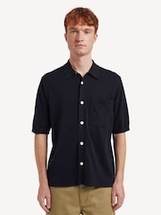 Norse Projects Blue Rollo Short Sleeve Knit Shirt - Image 1 of 2