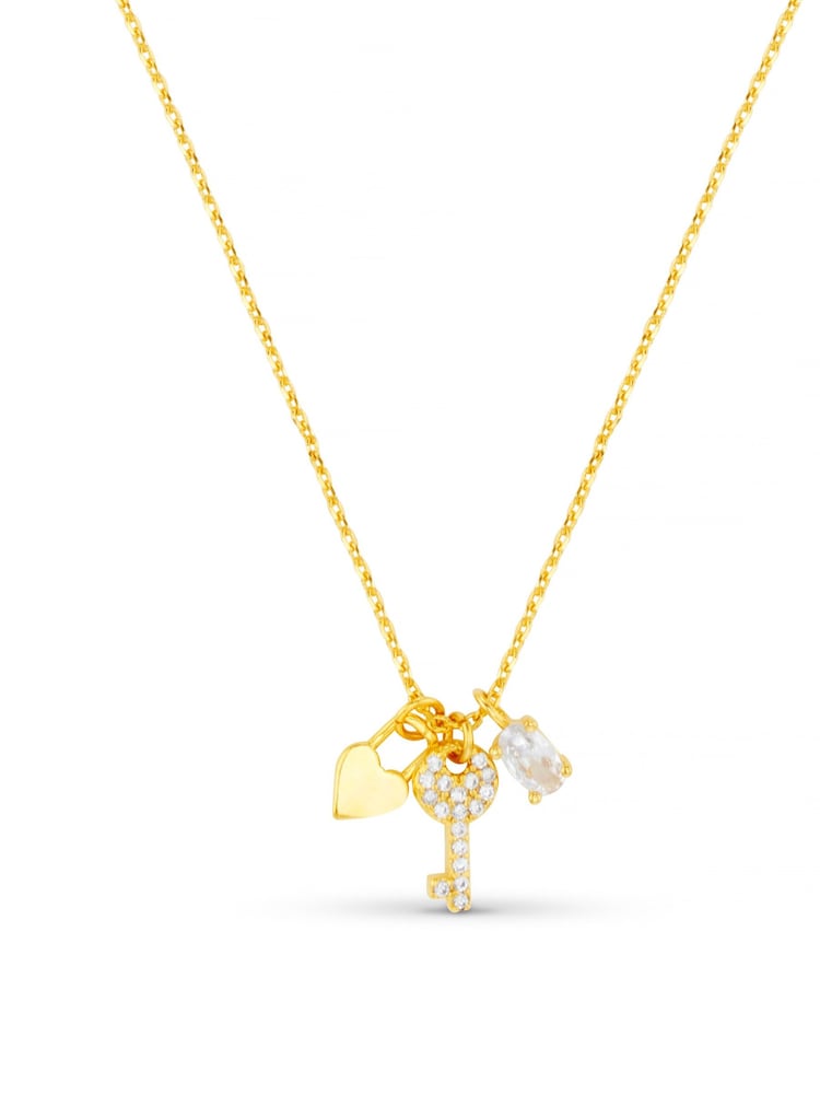 Orelia London Gold Tone Charm Cluster Necklace - Image 2 of 3 Orelia London Gold Tone Charm Cluster Necklace - Image 2 of 3