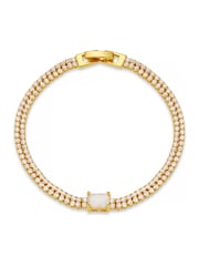 Orelia London Gold Tone Opal & Crystal Double Row Tennis Bracelet - Image 1 of 4