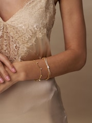 Orelia London Gold Tone Opal & Crystal Double Row Tennis Bracelet - Image 4 of 4