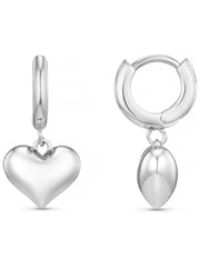 Orelia London Domed Heart Charm Huggie Hoops - Image 1 of 1