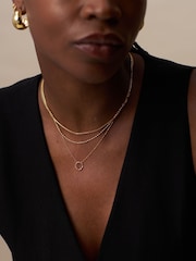 Orelia London Gold Tone Mini Open Circle Textured 3-Row Necklace - Image 3 of 4
