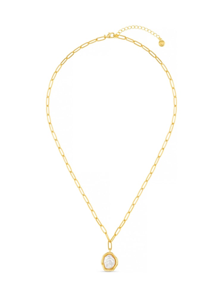 Orelia London Gold Tone Molten Pearl Pendant Necklace - Image 1 of 4