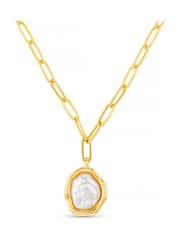Orelia London Gold Tone Molten Pearl Pendant Necklace - Image 2 of 4