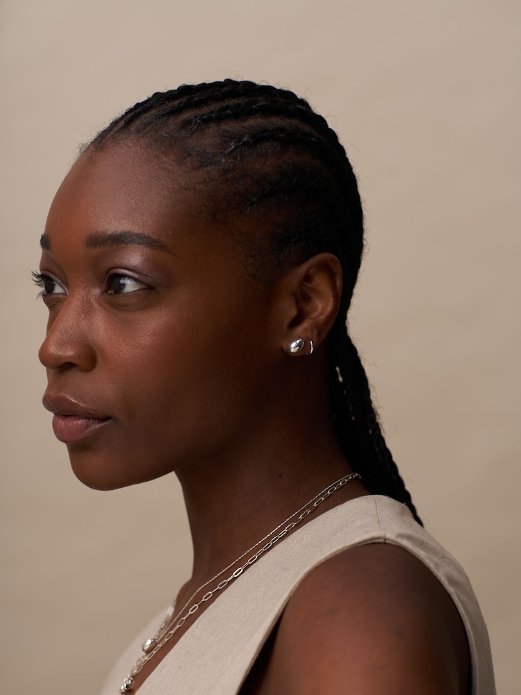 Orelia London Polished Domed Mini Stud Earrings - Image 2 of 2