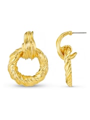 Orelia London Gold Tone Statement Textured Door Knocker Earrings - Image 1 of 3