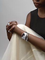 Orelia London Polished Hammered Bangle - Image 2 of 4