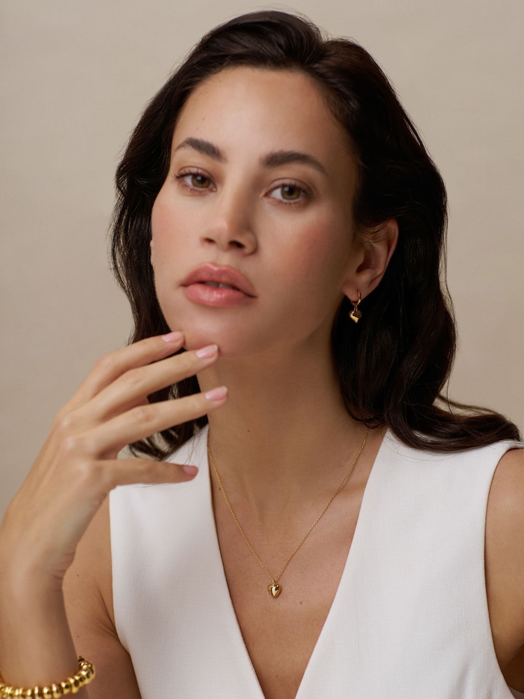 Orelia London Domed Heart Charm Short Necklace - Image 4 of 4