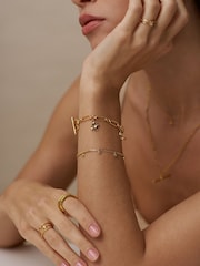 Orelia London Gold Tone Multi Crystal Drop Bracelet - Image 2 of 2