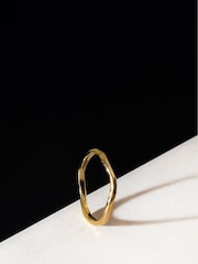 Orelia London Polished Hammered Bangle - Image 3 of 3