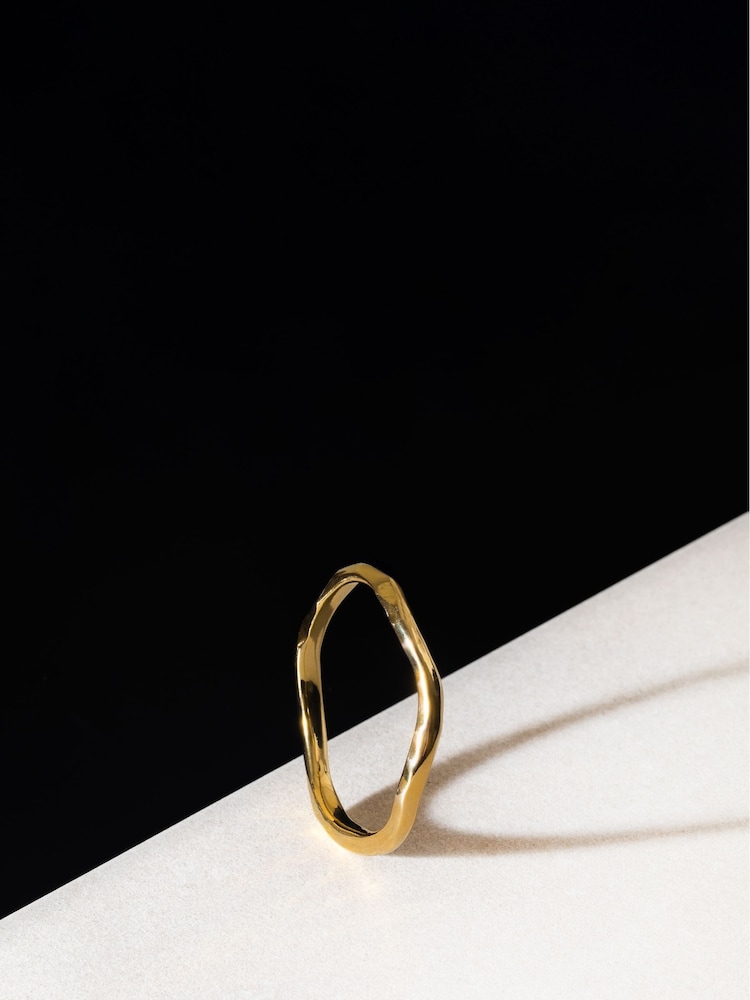 Orelia London Polished Hammered Bangle - Image 3 of 3