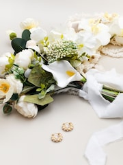 Orelia London Gold Tone Pearl & Crystal Embellished Hoop Earrings - Image 3 of 4