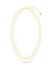 Orelia London Gold Tone Fine Chain 3-Row Necklace - Image 1 of 3