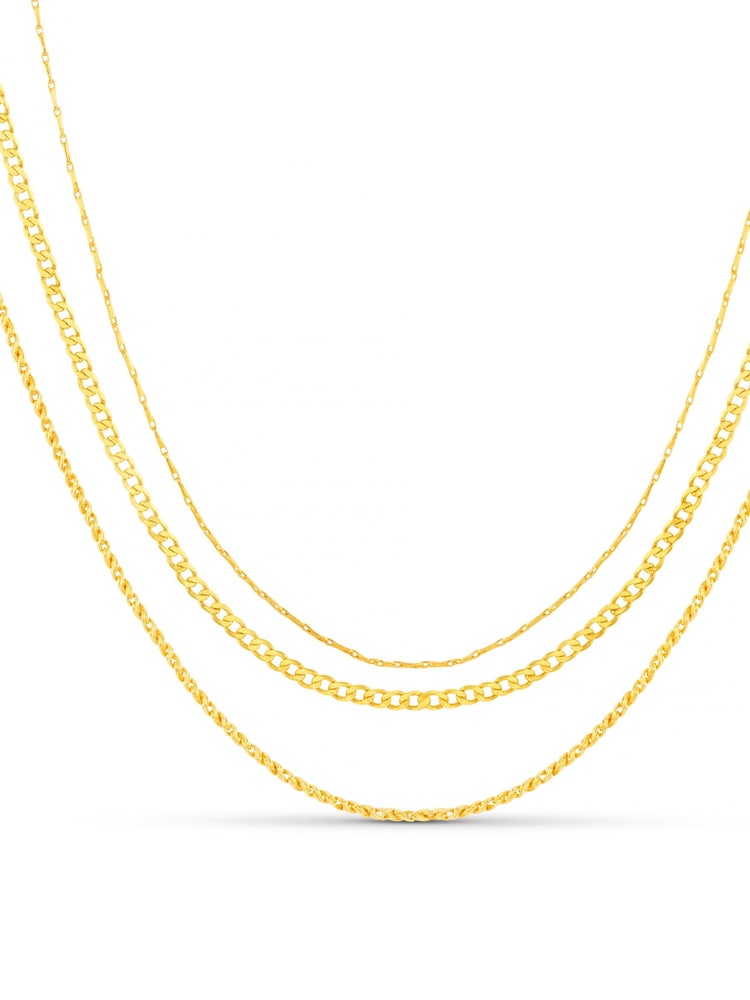 Orelia London Gold Tone Fine Chain 3-Row Necklace - Image 2 of 3 Orelia London Gold Tone Fine Chain 3-Row Necklace - Image 2 of 3