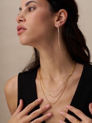 Orelia London Gold Tone Fine Chain 3-Row Necklace - Image 3 of 3