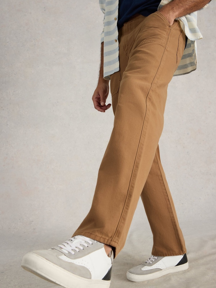 White Stuff Brown Crantock Utility 100% Cotton Trousers - Image 1 of 6