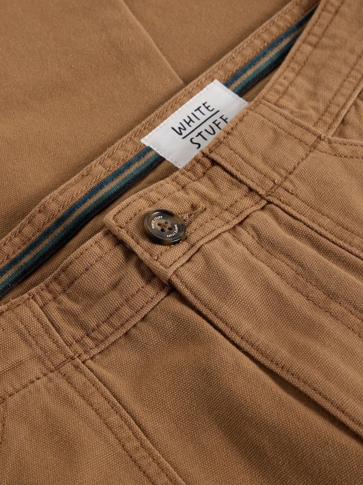 White Stuff Brown Crantock Utility 100% Cotton Trousers - Image 6 of 6