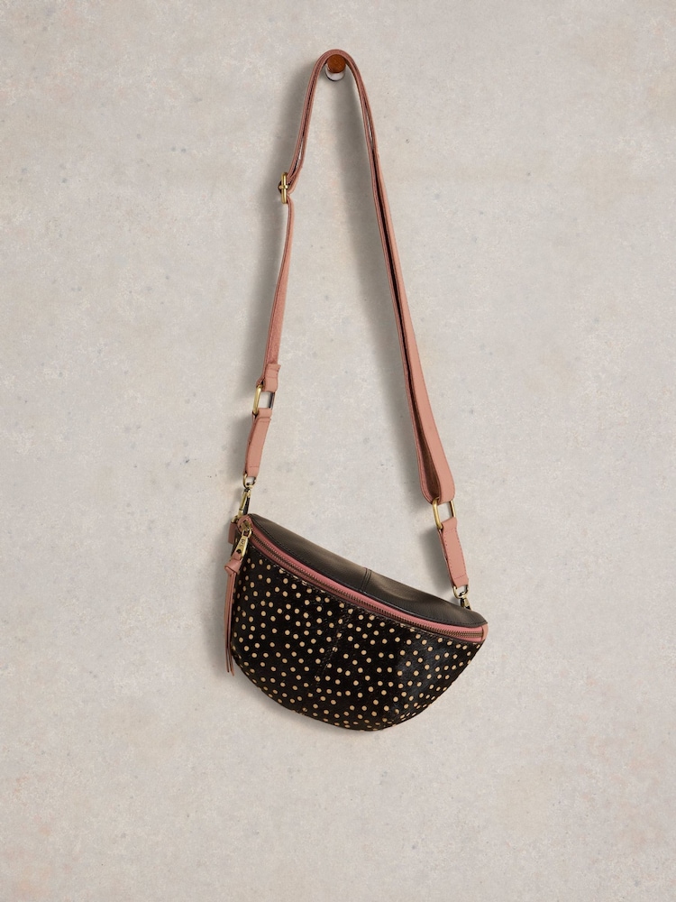 White Stuff Black Mini Sebby Leather Sling Bag - Image 3 of 4