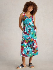 White Stuff Blue Heidi Jersey 100% Cotton Dress - Image 1 of 6