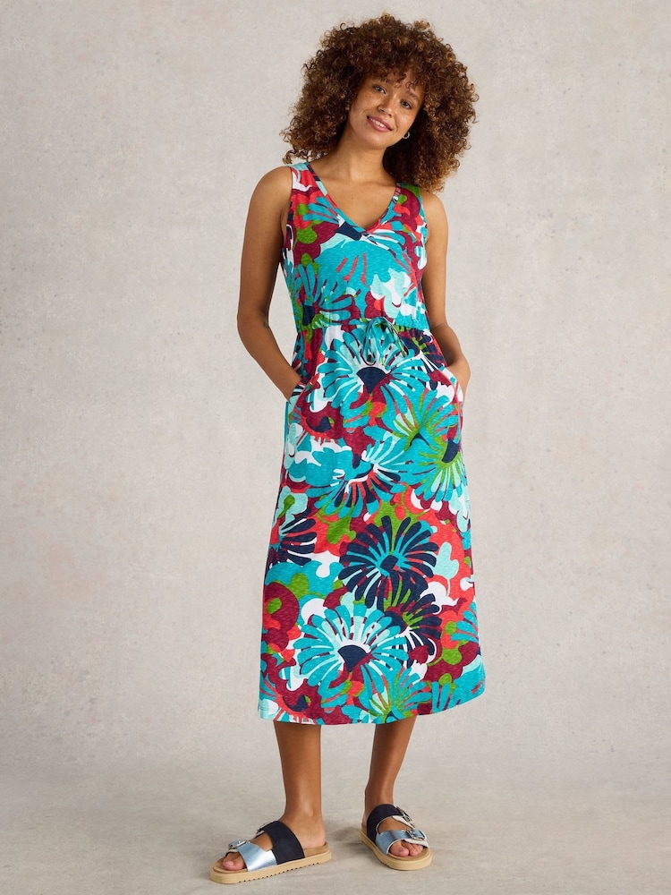 White Stuff Blue Heidi Jersey 100% Cotton Dress - Image 1 of 6
