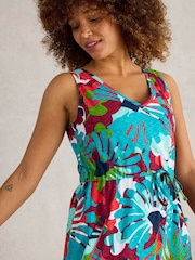 White Stuff Blue Heidi Jersey 100% Cotton Dress - Image 4 of 6
