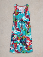 White Stuff Blue Heidi Jersey 100% Cotton Dress - Image 5 of 6