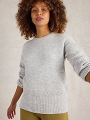 White Stuff Grey Sophia Souffle Jumper - Image 4 of 6