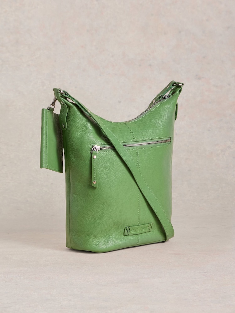 White Stuff Green Fern Leather Cross-Body Bag - Image 2 of 4