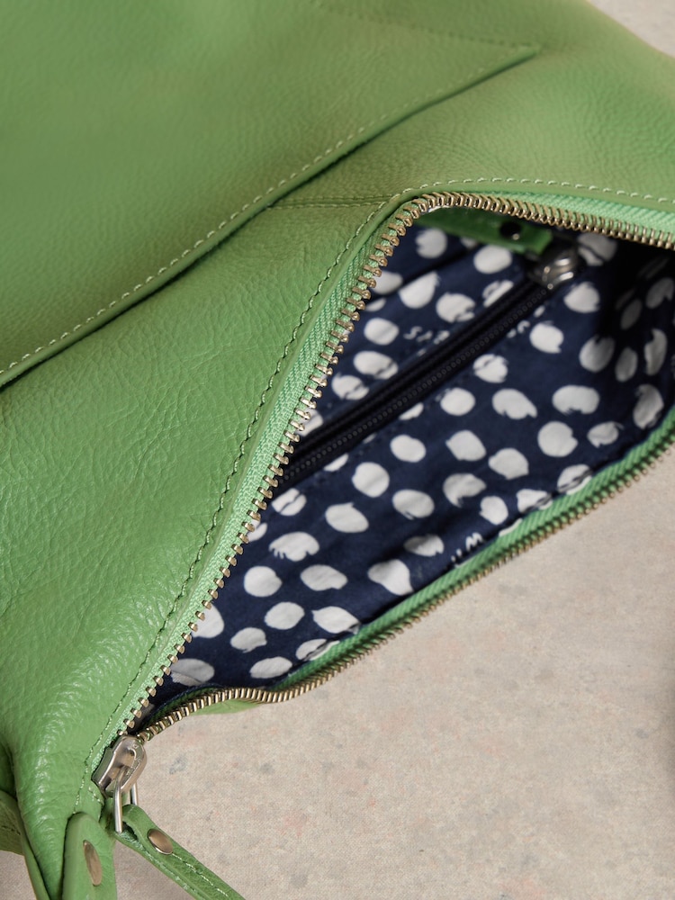 White Stuff Green Fern Leather Cross-Body Bag - Image 3 of 4
