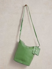 White Stuff Green Fern Leather Cross-Body Bag - Image 4 of 4