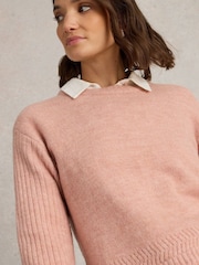 White Stuff Pink Sophia Souffle Jumper - Image 3 of 6