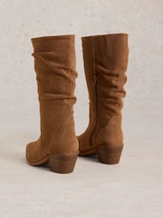 White Stuff Brown Azalea Suede Mid Slouch Boots - Image 3 of 4
